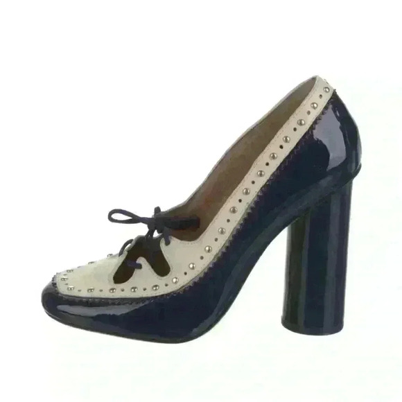 Vintage Tory Burch Patent Leather Studded Heels | Y2K Designer Pumps, Coquette - Picture 2 of 5